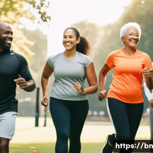 헬스트레이너와 퍼스널 브랜딩 - **Prompt:** A diverse group of individuals, including men and women of various ages and body types, ...